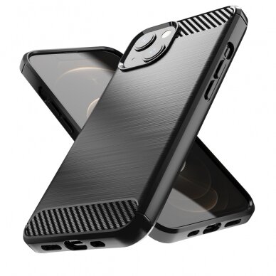 Iphone 13 Dėklas Carbon Case Flexible  juodas 1