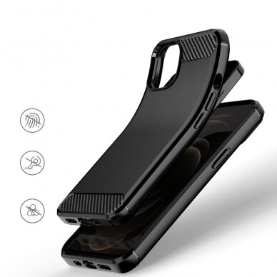 Iphone 13 Dėklas Carbon Case Flexible  juodas 3
