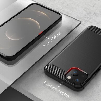 Iphone 13 Dėklas Carbon Case Flexible  juodas 4
