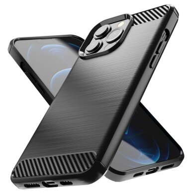 Akcija! Iphone 13 Pro Dėklas Carbon Case Flexible  juodas 1