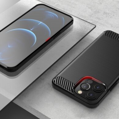 Akcija! Iphone 13 Pro Dėklas Carbon Case Flexible  juodas 5