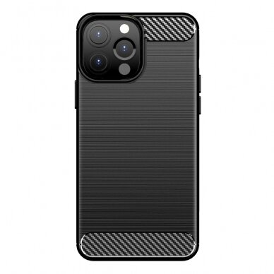 Akcija! Iphone 13 Pro Dėklas Carbon Case Flexible  juodas 7