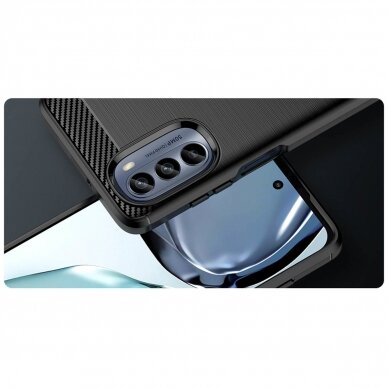 Dėklas Carbon Case flexible Motorola Moto G62 5G Juodas 7
