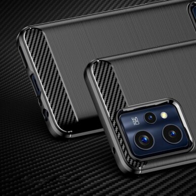Dėklas Carbon Case Flexible Realme 9 Pro Plus Juodas 8