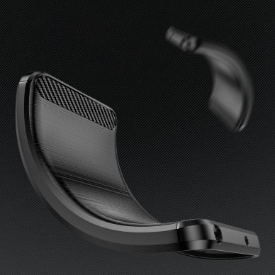 Dėklas Carbon Case flexible Xiaomi Redmi A1+ Juodas 6