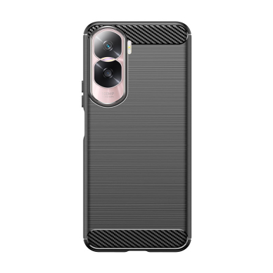 Dėklas Carbon Case Silikoninis dėklas skirta Honor 90 Lite - Juodas