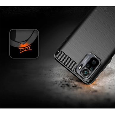 Dėklas Carbon Case Xiaomi Redmi Note 10 5G / Poco M3 Pro juodas 3