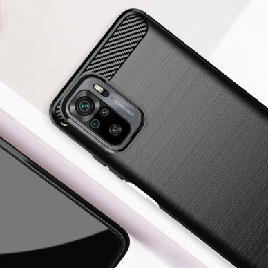 Dėklas Carbon Case Xiaomi Redmi Note 10 5G / Poco M3 Pro juodas 4