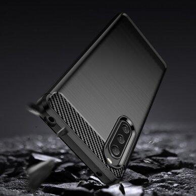 Dėklas Carbon flexible Sony Xperia 10 V Juodas 2