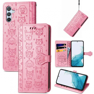 Dėklas Cat-Dog Samsung A556 A55 5G rožinis 1