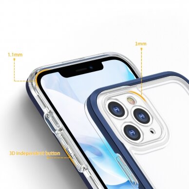 Iphone 11 Pro Max Dėklas Clear 3in1 mėlynas 3