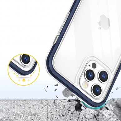 Dėklas Clear 3in1 iPhone 12 Pro mėlynas 13