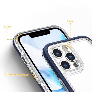 Dėklas Clear 3in1 iPhone 12 Pro mėlynas 6