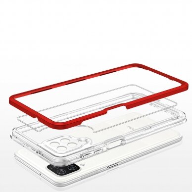 Samsung Galaxt A12 Dėklas Clear 3in1 5G raudonas 8