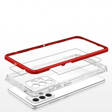 Samsung Galaxy A73 Dėklas Clear 3in1 raudonas 4