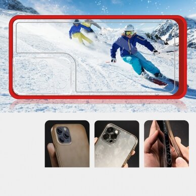 Dėklas Clear 3in1 Samsung Galaxy S21 Ultra 5G raudonas 2