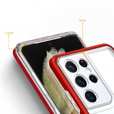 Dėklas Clear 3in1 Samsung Galaxy S21 Ultra 5G raudonas 3