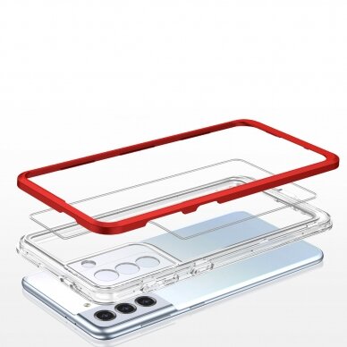 Dėklas Clear 3in1 Samsung Galaxy S22 raudonas 4