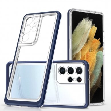 Dėklas Clear 3in1 Samsung Galaxy S22 Ultra mėlynas 7