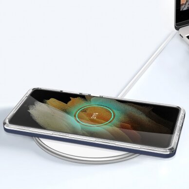 Akcija! Samsung Galaxy S23 Ultra Dėklas Clear 3in1  Mėlynas 6