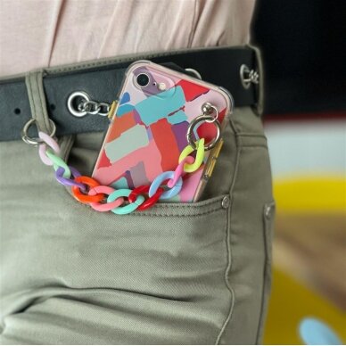 Iphone X / Xs Dėklas Color Chain Case gel fleible elastic multicolour 3
