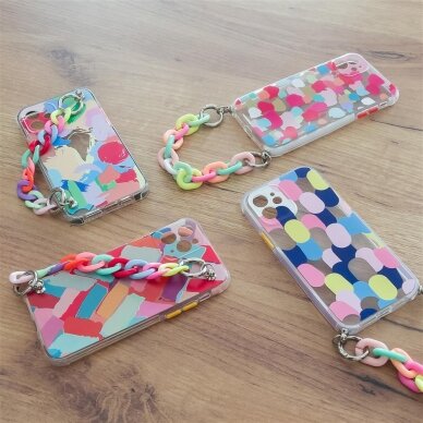 Iphone X / Xs Dėklas Color Chain Case gel fleible elastic multicolour 8