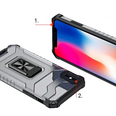 Iphone Xs Max Dėklas Crystal Ring Case Kickstand Tough Rugged Mėlynas 6