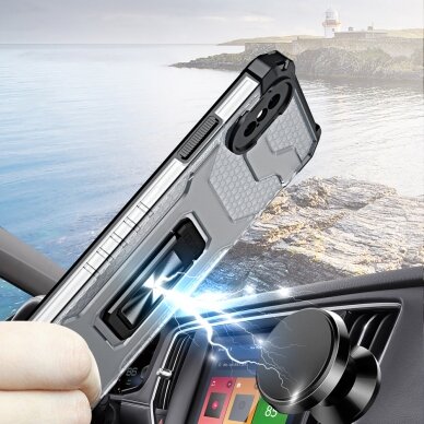 Iphone Xs Max Dėklas Crystal Ring Case Kickstand Tough Rugged Žalias 3
