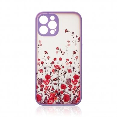 Iphone 13 Pro Dėklas Design Case for  Gėlėtas, violetinis 3