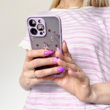 Akcija! Dėklas Design Case iPhone 12 Pro Gėlėtas, rožinis 3