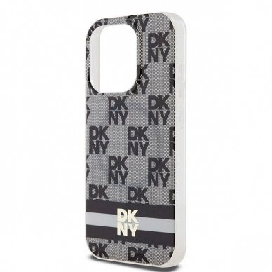 Dėklas DKNY IML Checkered Mono PatternPrinted Stripes MagSafeiPhone 13 Pro Max - Juodas 5
