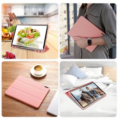 Dėklas Dux Ducis Domo eco-leather skirta Samsung Tab S9 FE+ - rožinis 2