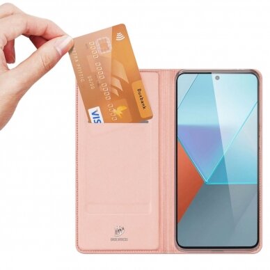Dėklas Dux Ducis Skin Pro case with flap and card slot for Xiaomi Redmi Note 13 Pro 5G - Rožinis 1