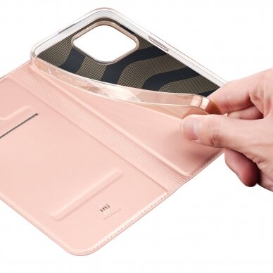 Dėklas Dux Ducis Skin Pro Wallet iPhone 15 Pro - Rožinis 6