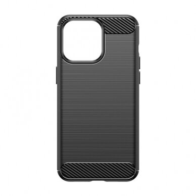 Dėklas Flexible carbon pattern iPhone 15 Pro Max - Juodas 4