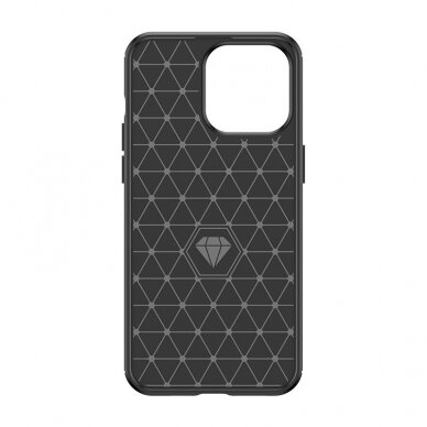 Dėklas Flexible carbon pattern iPhone 15 Pro Max - Juodas 5