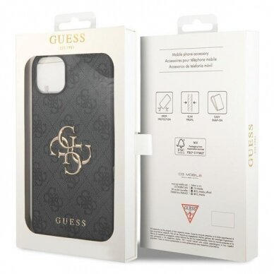 Dėklas Guess 4G Big Metal Logo   iPhone 15 Plus - Pilkas 7