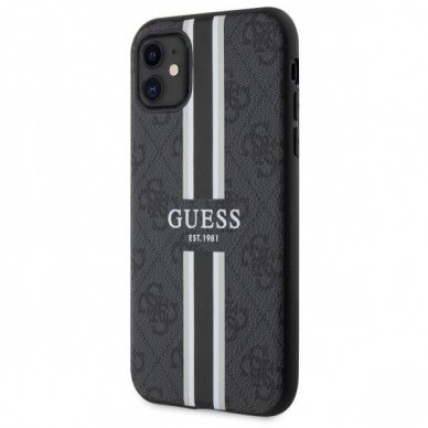 Dėklas Guess 4G Printed Stripes MagSafe GUHMN61P4RPSK iPhone 11 / Xr Juodas 1