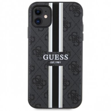 Dėklas Guess 4G Printed Stripes MagSafe GUHMN61P4RPSK iPhone 11 / Xr Juodas 2