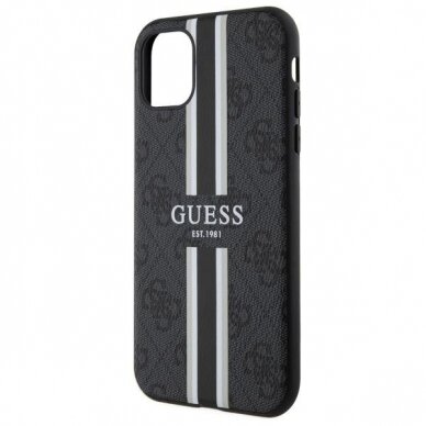 Dėklas Guess 4G Printed Stripes MagSafe GUHMN61P4RPSK iPhone 11 / Xr Juodas 5
