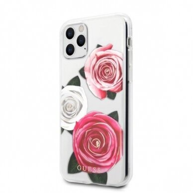 Iphone 11 Pro Dėklas Guess Flower Desire GUHCN58ROSTRT Permatomas 1