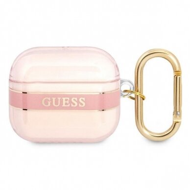 Dėklas Guess GUA3HHTSP AirPods 3 Rožinis