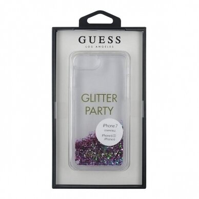 Dėklas Guess iPhone 6/7/8 /SE 2020 / SE 2022 Liquid Glitter Party Purpurinis UGLX912 2