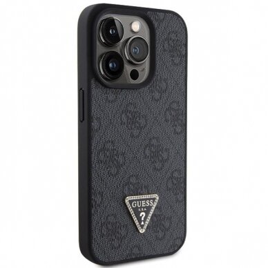 Dėklas Guess Leather 4G Diamond Triangle   iPhone 15 Pro - Juodas 3
