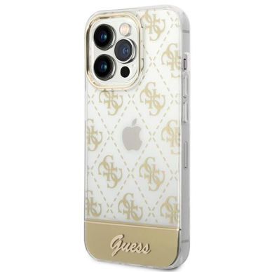 Dėklas Guess Pattern Script GUHCP14XHG4MHG iPhone 14 Pro Max Auksinis 1