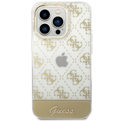 Dėklas Guess Pattern Script GUHCP14XHG4MHG iPhone 14 Pro Max Auksinis 2