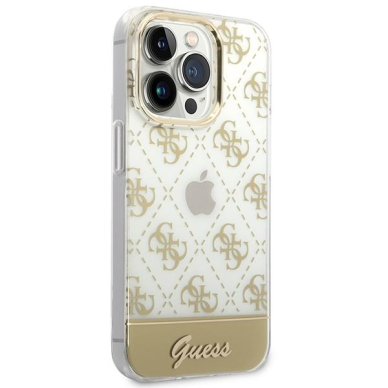 Dėklas Guess Pattern Script GUHCP14XHG4MHG iPhone 14 Pro Max Auksinis 3