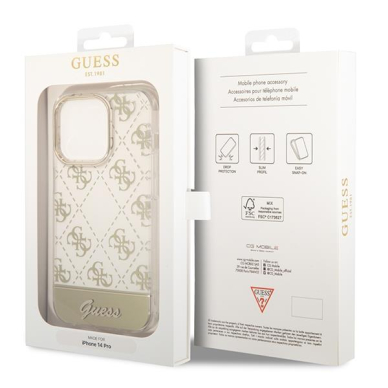Dėklas Guess Pattern Script GUHCP14XHG4MHG iPhone 14 Pro Max Auksinis 7