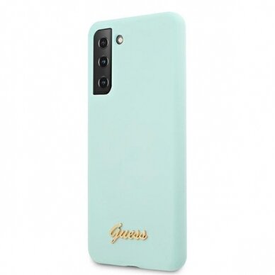 Dėklas Guess Silicone Metal Logo Samsung G996 Galaxy S21+ žydras 1