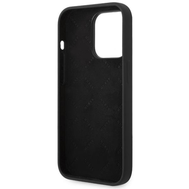Dėklas Guess Silicone Vintage Gold Logo GUHCP14XSLSMK iPhone 14 Pro Max Juodas 6
